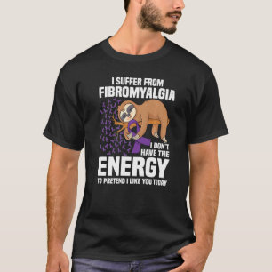 T-shirt Sloth Support Purple Ribbon Warrior Fibromyalgia A