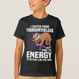 T-shirt Sloth Support Purple Ribbon Warrior Fibromyalgia A