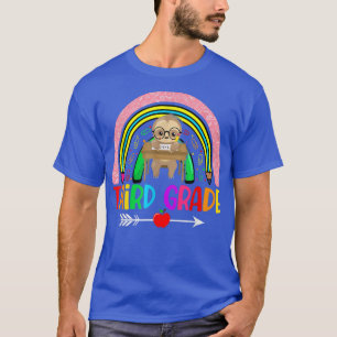 T-shirt Sloth Troisième Grade Funny Cute Rainbow Retour À 
