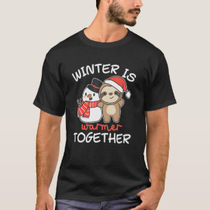 T-shirt Sloth Winter est plus chaud ensemble neige neigeus