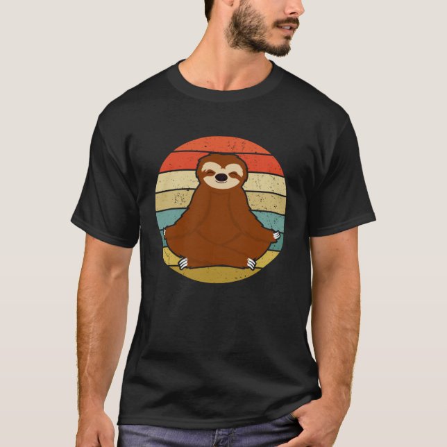 T-shirt Sloth Yoga Doing Nothing Lazy Retro (Devant)