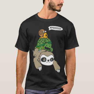 T-shirt Slothurtle Snail Piggyback Animal Running boy
