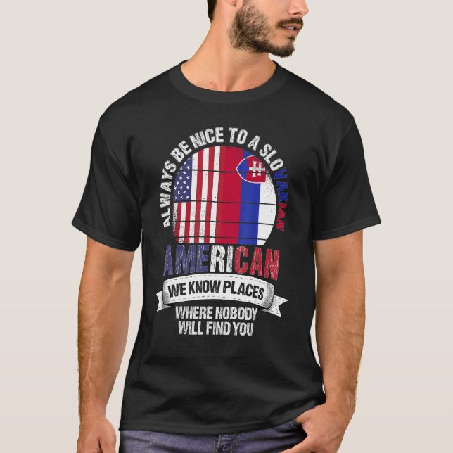 T-shirt Slovaque Américain Nous Connaissons Des Endroits O (Devant)