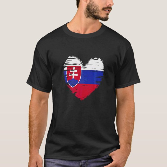 T-shirt Slovaque Coeur Slovaque Fierté Slovaque (Devant)