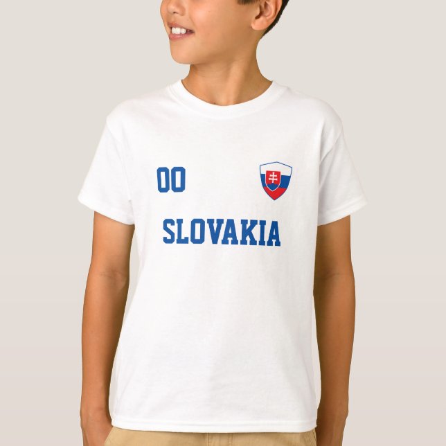 T-shirt Slovaquie Nom Et Numéro Personnalisés Football Jer (Devant)