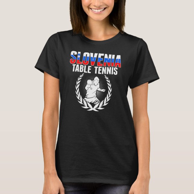 T-shirt Slovenia Table Tennis  Slovenian Ping Pong Support (Devant)