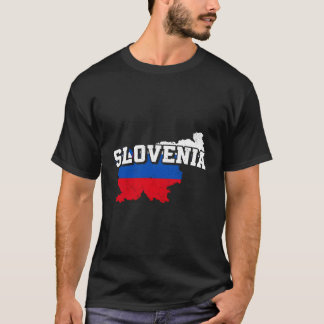 T-shirt Slovénie Carte Et Drapeau Souvenir Slovène