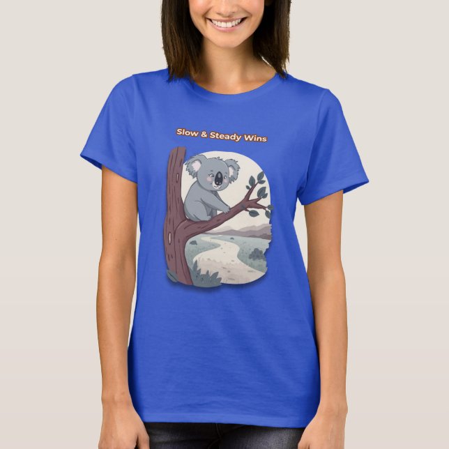 T-shirt **"Slow & Steady Wins – Motivational Cute Koala "* (Devant)