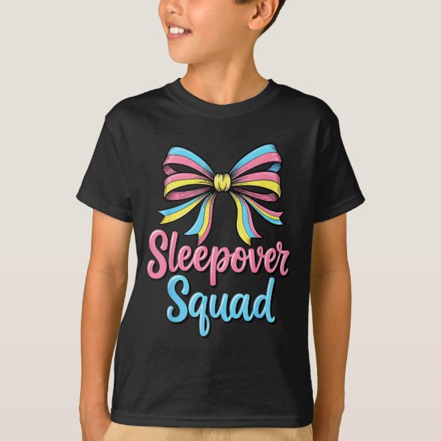 T-shirt Slumber Party Squad Sleever Coquette Birthday Paja (Devant)