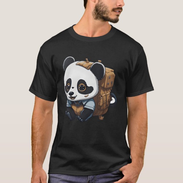 T-shirt Small camp panda family (Devant)