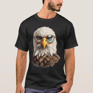 T-Shirt Smart Eagle Glasses – Style Animalier Cool