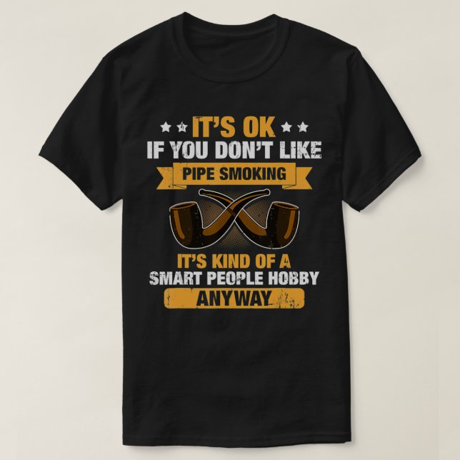 T-shirt Smart People Hobby Pipe Smoking  (Design devant)