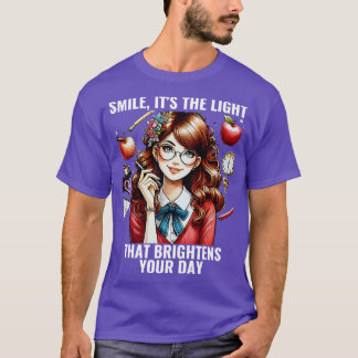 T-shirt Smile Bright Funny Enseignant en mathématiques ret