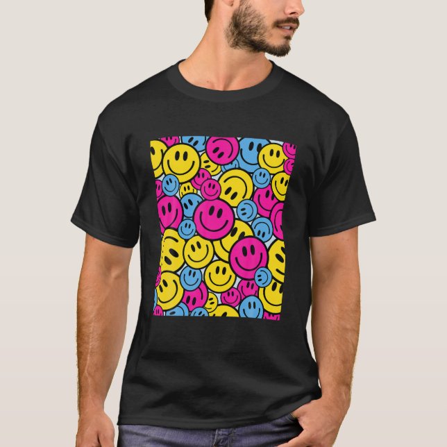 T-shirt Smile Face Happy Smile Mignonne Pansexual LGBTQ Ga (Devant)