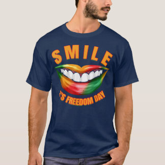 T-shirt Smile It's Freedom Day, Afro Black Woman Juneteen