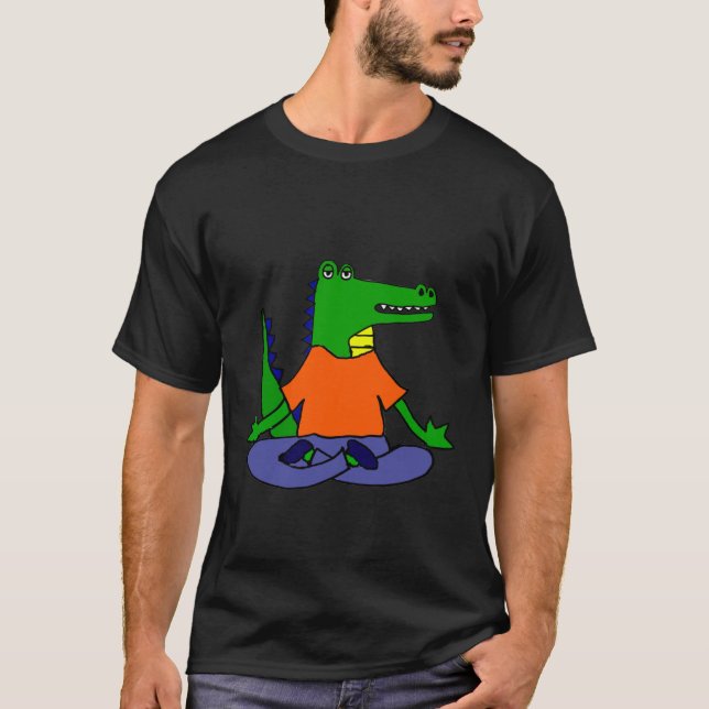 T-shirt Smilealottes Alligator Faire du Yoga (Devant)