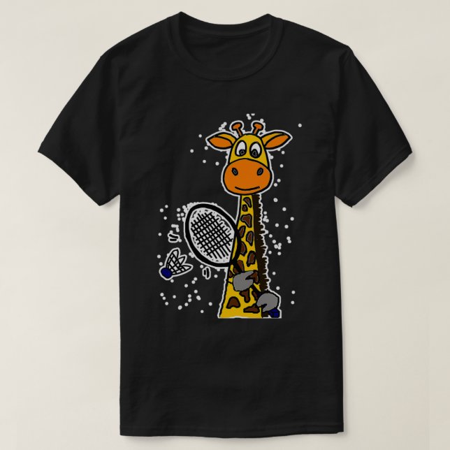 T-shirt Smilemoresa Funny Giraffe Jouer T (Design devant)
