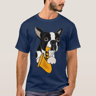 T-shirt Smilemoretees Funny Boston Terrier Jouer Saophon