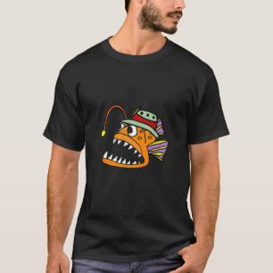 T-shirt Smilesdrôle Amusant Anglerfish Portant un Casquett