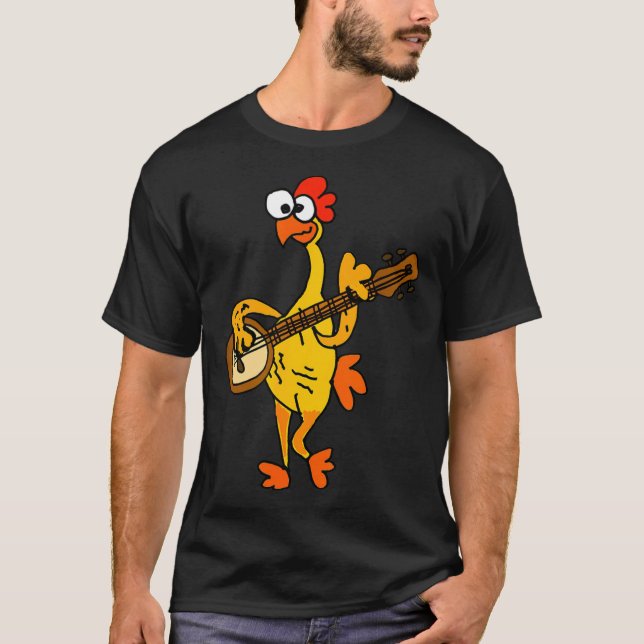 T-shirt Smileteestank Funny Rubber Chicken Playing Banjo C (Devant)