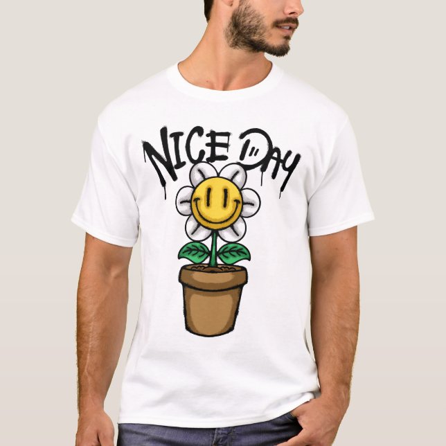 T-shirt Smiling Flower in a Pot streetwear (Devant)