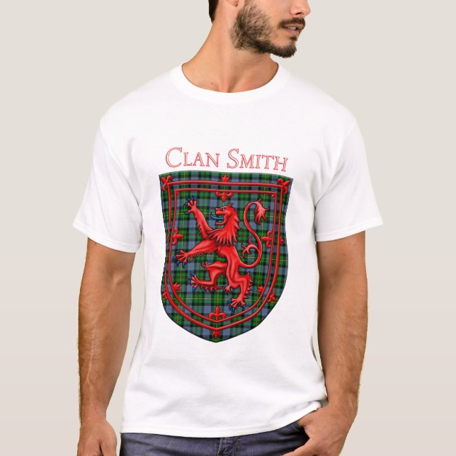 T-shirt Smith Tartan Scottish Plaid Lion Rampant (Devant)