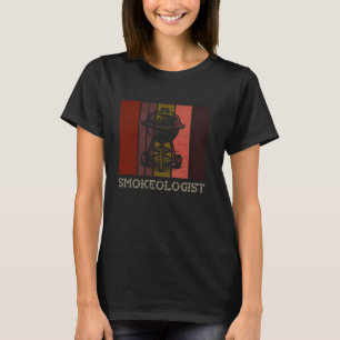 T-shirt Smokeologist Grill BBQ Amateurs de style rétro