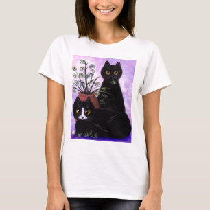 T-shirt Smoking drôle Creationarts de noir d'art de chat