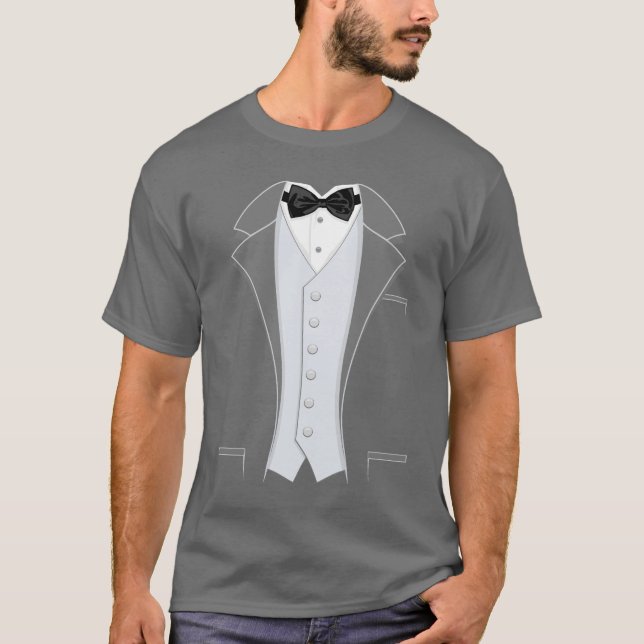 T-shirt Smoking gris d'impression (Devant)