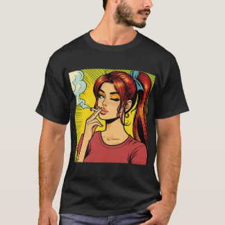 T-shirt Smoking lovers | Pop art | Girl Stoner | Cigarette