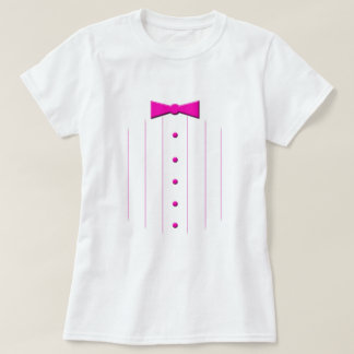 T-shirt Smoking rose de cravate