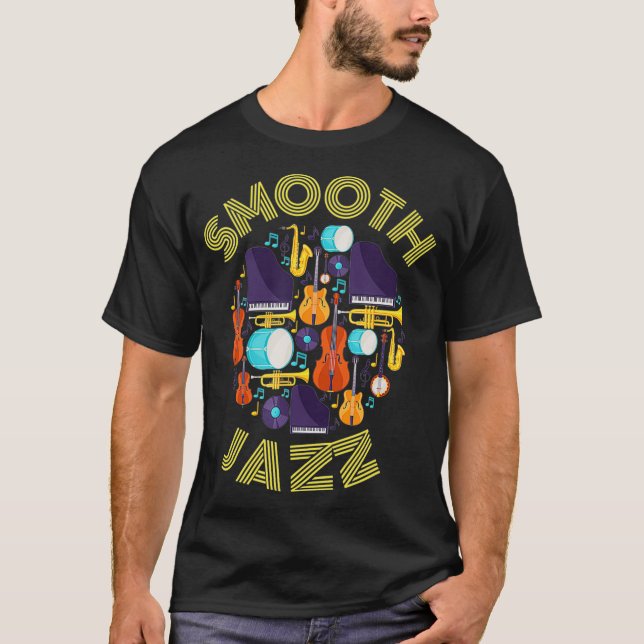 T-shirt Smooth Jazz Instruments Musique Amusant Concert (Devant)