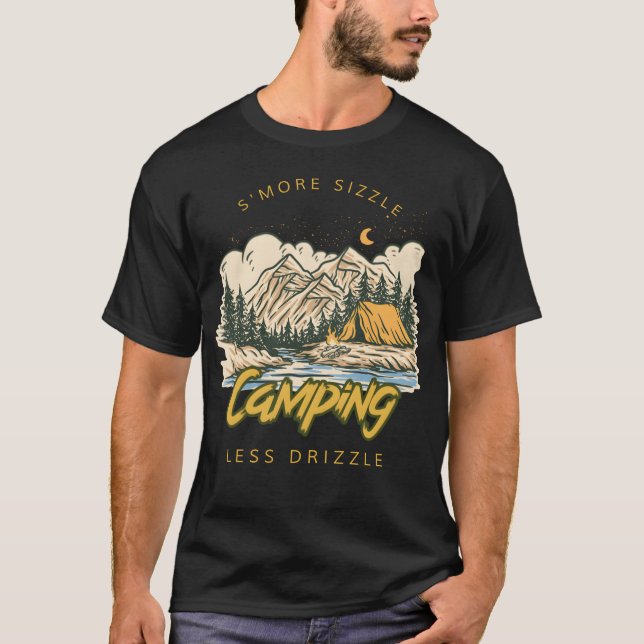 T-shirt Smore Sizzle Less Drizzle Camping Women retro (Devant)