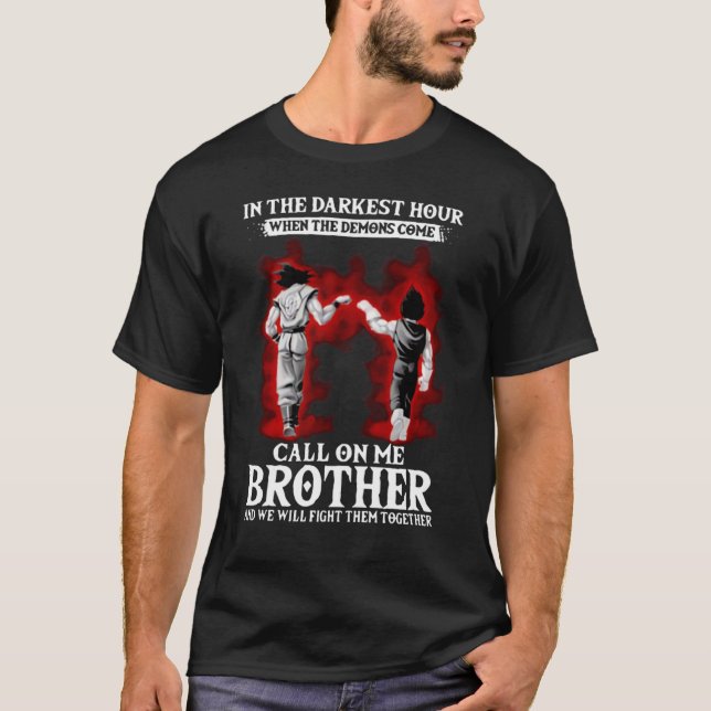 T-shirt Sn Gku Vegeta dans l'heure la plus sombre quand le (Devant)
