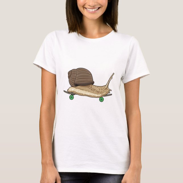 T-shirt Snail as Skateboard avec Skateboard (Devant)