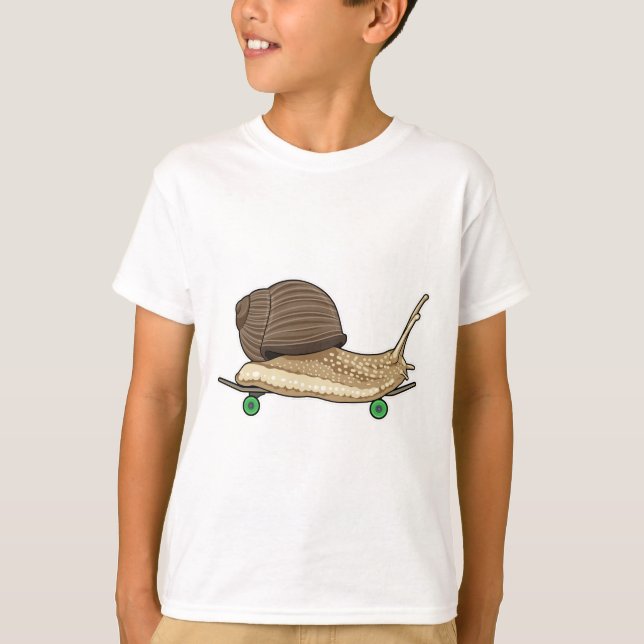 T-shirt Snail as Skateboard avec Skateboard (Devant)