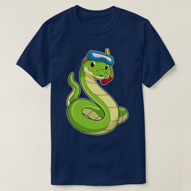 T-shirt Snake as Diver wirth Snorkel (Design devant)