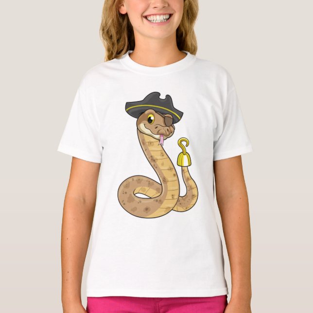 T-shirt Snake as Pirate with Hook Hand & Eye patch (Devant)