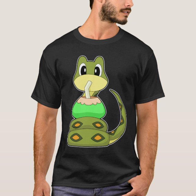 T-shirt Snake Beach Coconut Summer (Devant)