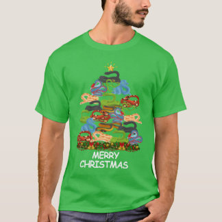 T-shirt Snake Christmasree Joyeux rétro de Noël