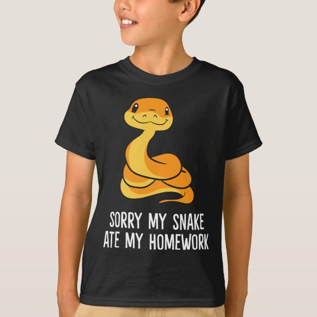 T-shirt Snake Pet School Désolé, Mon Serpent Ate Homework (Devant)