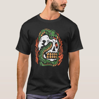 T-shirt Snake Skull Lazy Halloween Costume Skeleton Bones 