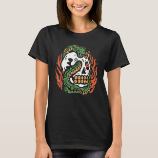 T-shirt Snake Skull Lazy Halloween Costume Skeleton Bones 