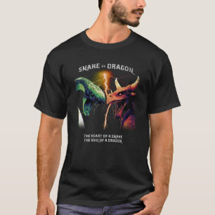 T-shirt Snake Vs Dragon Cool Imaginaire Lecteur Cool Vidéo