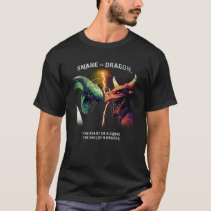 T-shirt Snake Vs Dragon Cool Imaginaire Lecteur Cool Vidéo