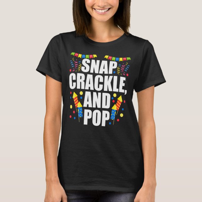 T-shirt Snap Cracket Et Pop Le 4 Juillet (Devant)