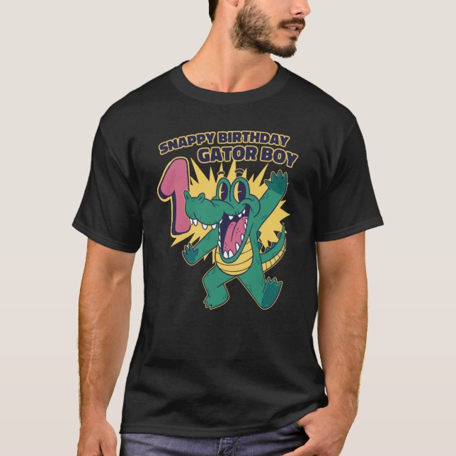 T-shirt Snappy 1er anniversaire Gator Boy Alligator Annive (Devant)