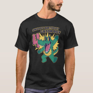 T-shirt Snappy 4e anniversaire Gator Boy Anniversaire d'al