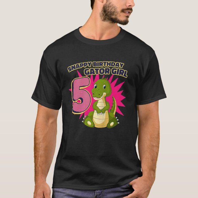 T-shirt Snappy 6e anniversaire Backprint Gator Girl Débard (Devant)