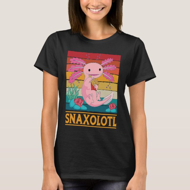 T-shirt Snaxolotl Cute Axolotl Français Fries Aliment Anim (Devant)